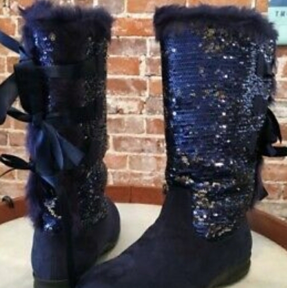 Joan Boyce Shoes - SALE LAST CHANCESequined & Suede Boots
